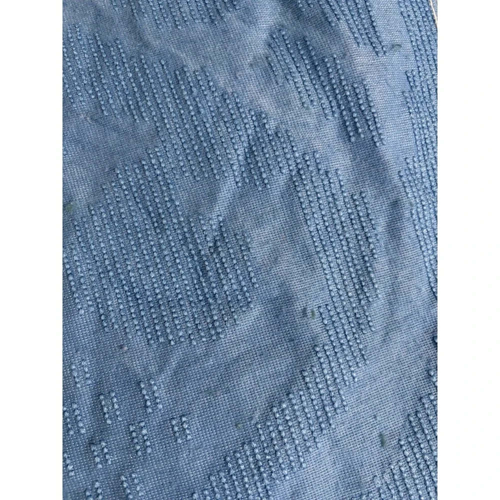 Vintage 1950's Twin Blue Floral Medallion Chenille Bedspread 72